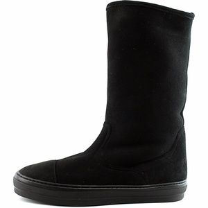 Salvatore Ferragamo Lucio Black Shearling Boots 10